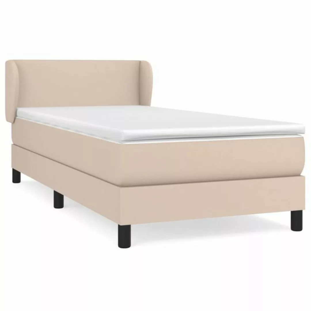 vidaXL Boxspringbett, Boxbett mit Matratze Cappuccino-Braun 80x200cm Kunstl günstig online kaufen