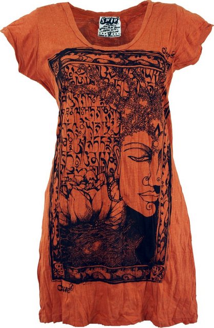 Guru-Shop T-Shirt Sure Long Shirt, Minikleid Mantra Buddha -.. Festival, Go günstig online kaufen