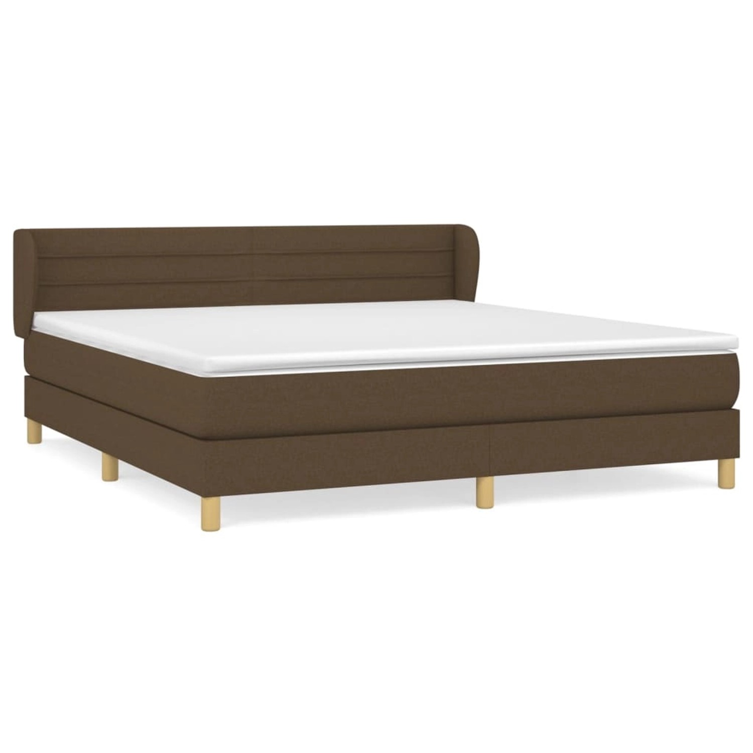 vidaXL Boxspringbett mit Matratze Dunkelbraun 180x200 cm Stoff1389012 günstig online kaufen