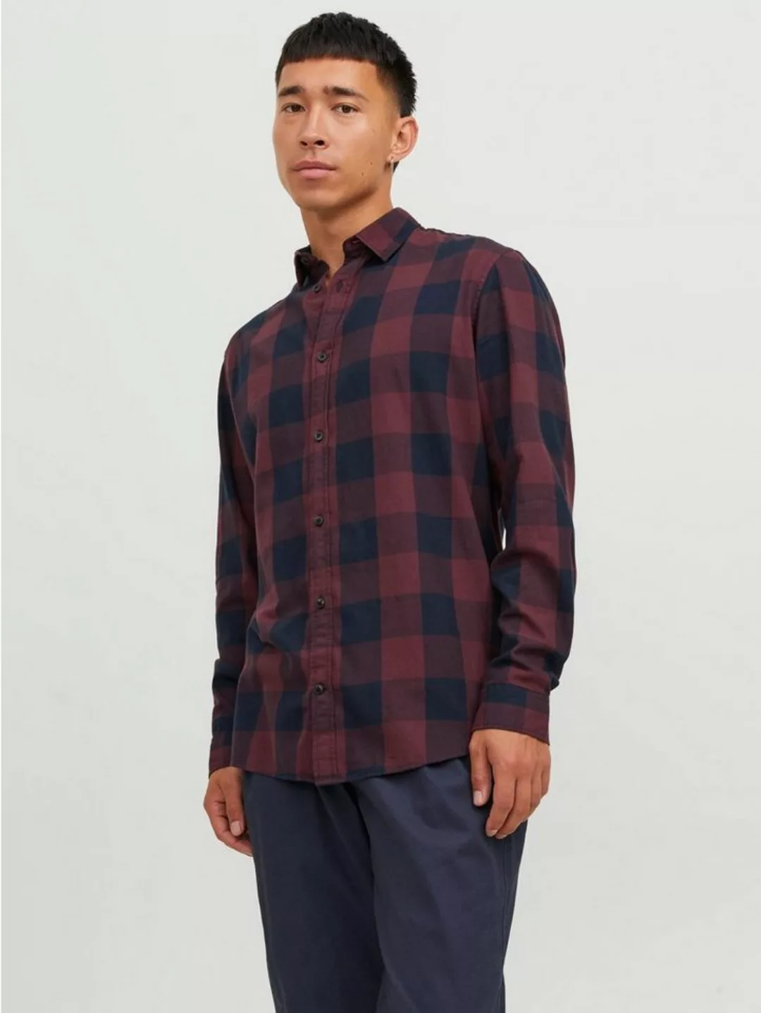 Jack & Jones Herren Freizeit Hemd JJEGINGHAM TWILL - Slim Fit günstig online kaufen