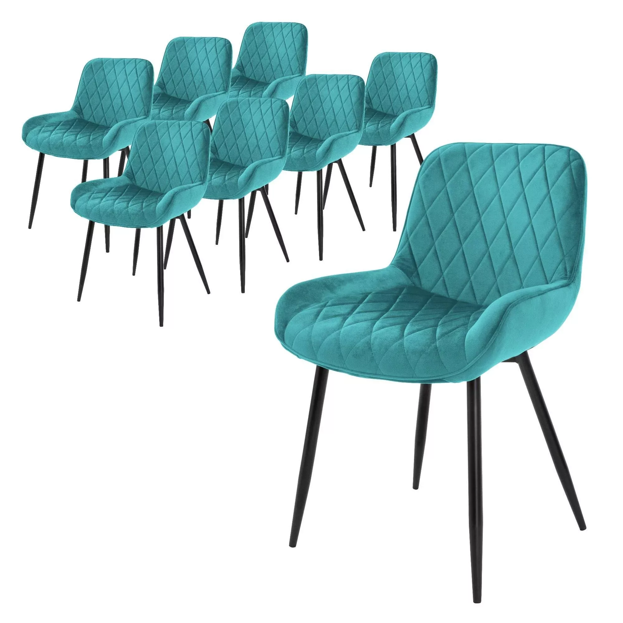 ML-Design | Set mit 8 Esszimmerstühlen Bea aus Samt günstig online kaufen