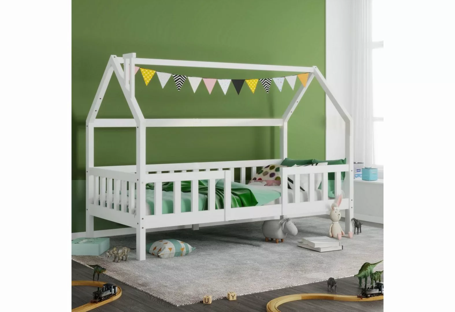 Celya Kinderbett Kinder Kiefer Familienbett mit Kamin, 90 x 200 cm, Bettrah günstig online kaufen