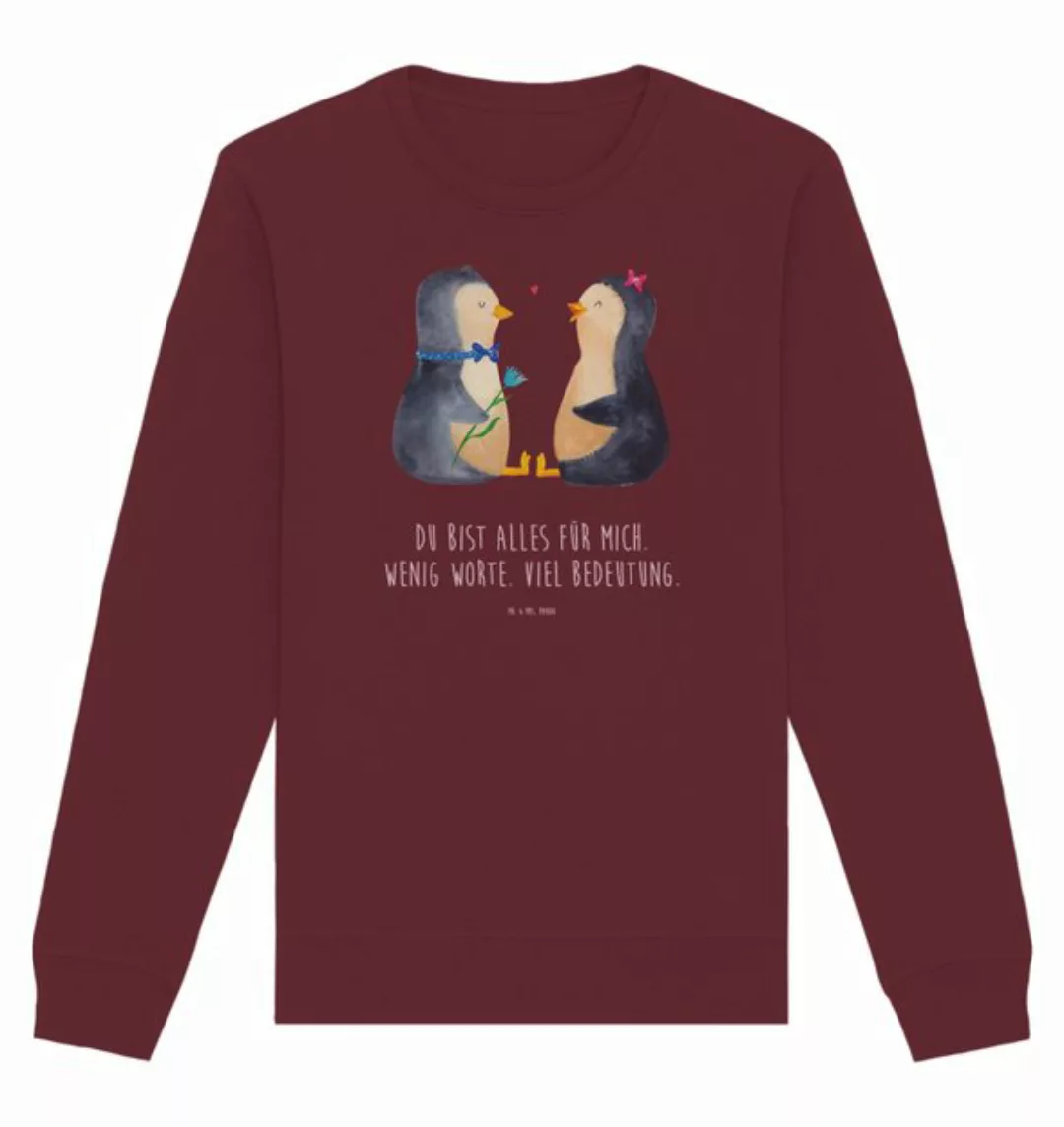 Mr. & Mrs. Panda Longpullover Größe L Pinguin Pärchen - Burgundy - Geschenk günstig online kaufen