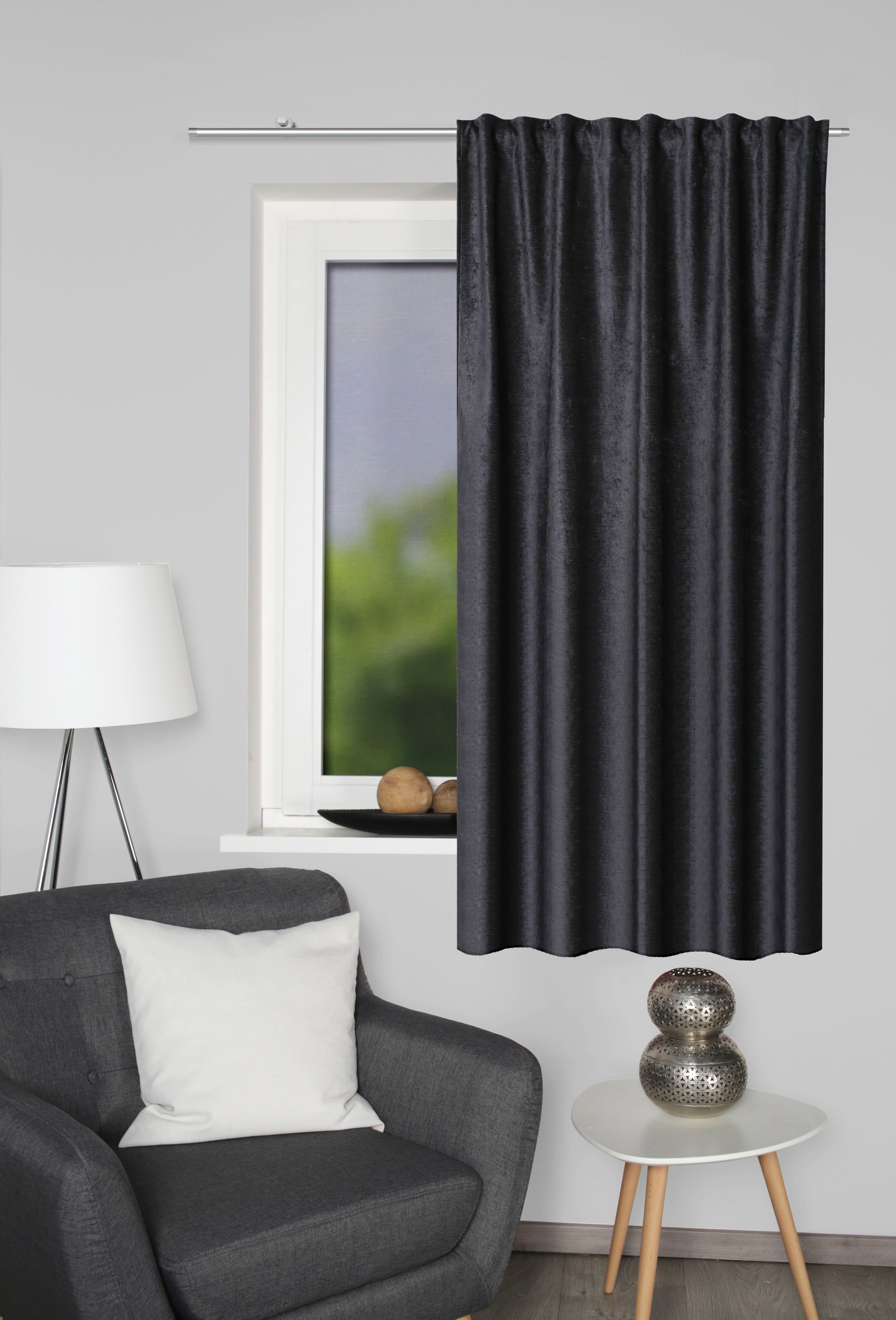 HOME Wohnideen Fertigschal   ¦ schwarz ¦ Maße (cm): B: 135 H: 175 Gardinen günstig online kaufen
