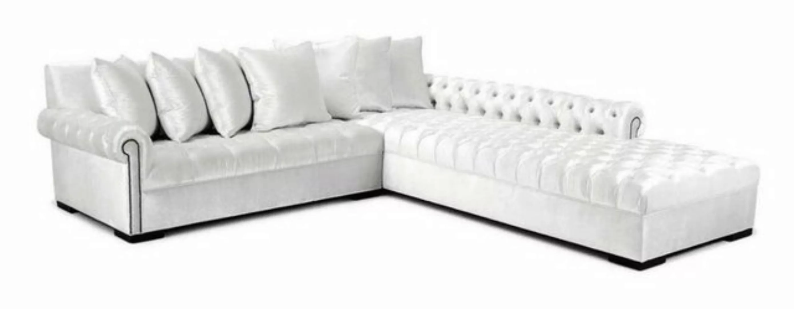 JVmoebel Ecksofa, Weiße Ecksofa Sofa Stoff Chesterfield Design Couchen Pols günstig online kaufen