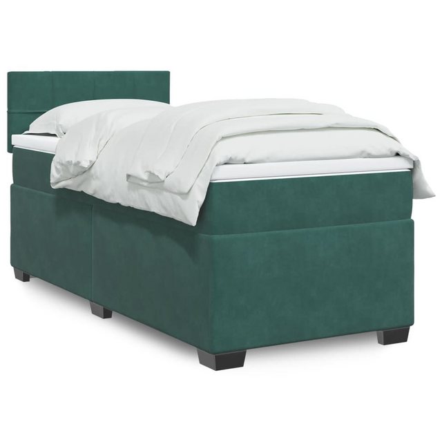 furnicato Bettgestell Boxspringbett mit Matratze Dunkelgrün 90x190 cm Samt günstig online kaufen