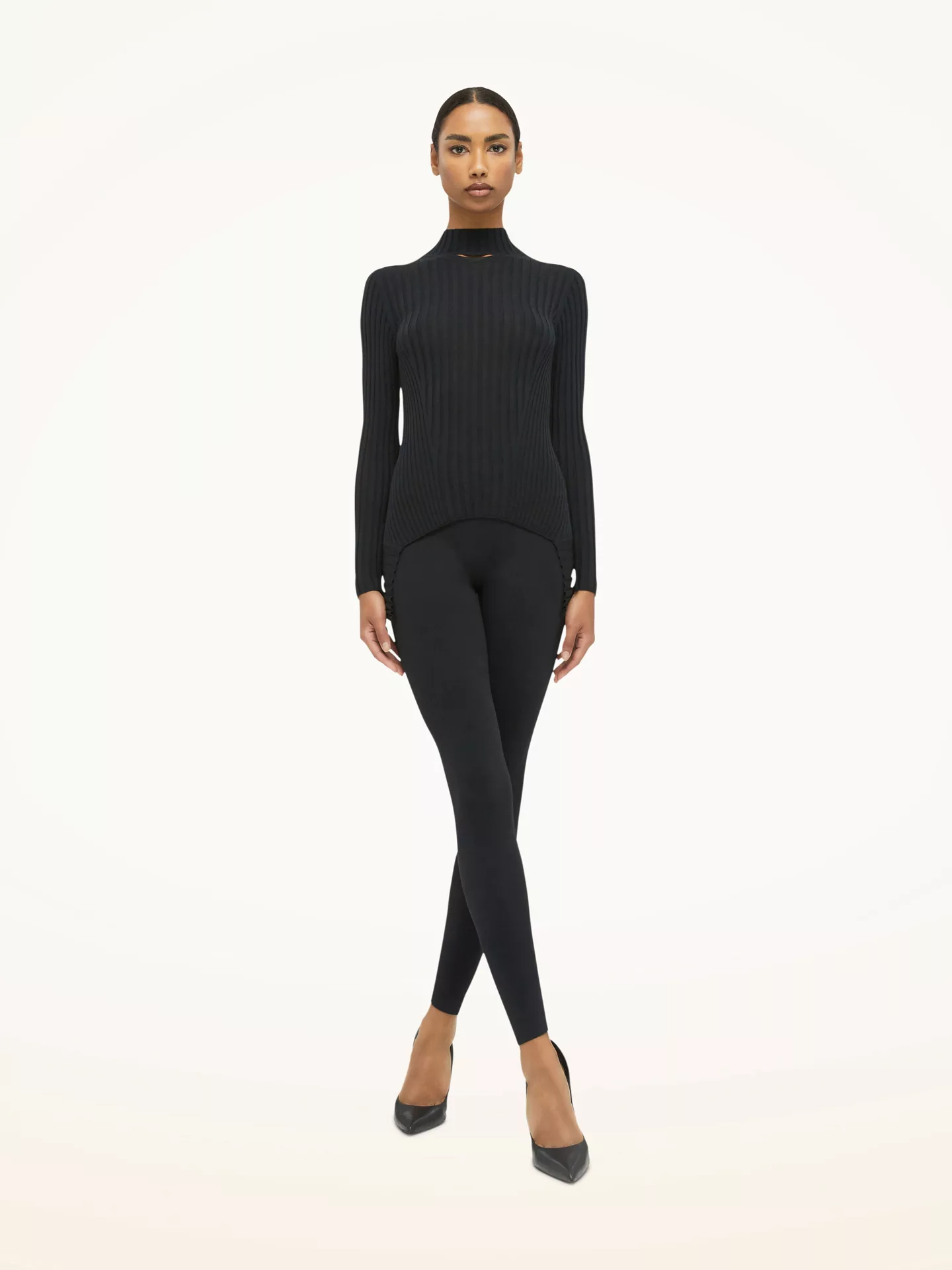 Wolford - Cashmere Top Long Sleeves, Frau, black, Größe: L günstig online kaufen