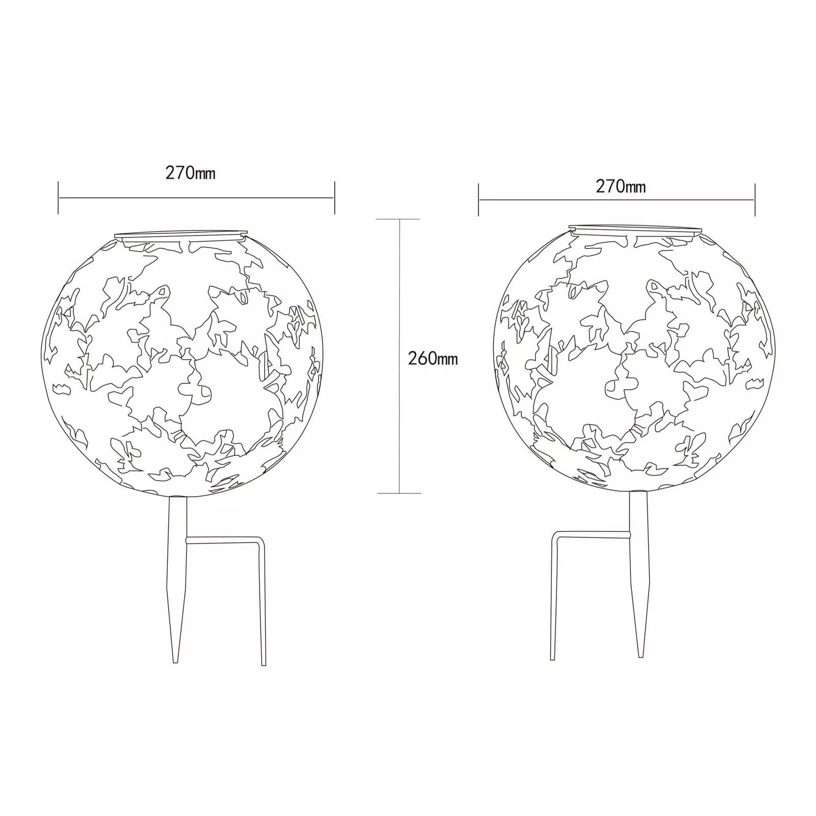 LED-Solarleuchte 36749 Kugel Ø 27 cm, rost, Erdspieß, Metall günstig online kaufen