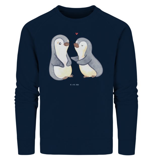 Mr. & Mrs. Panda Longpullover Größe M Pinguine trösten - French Navy - Gesc günstig online kaufen