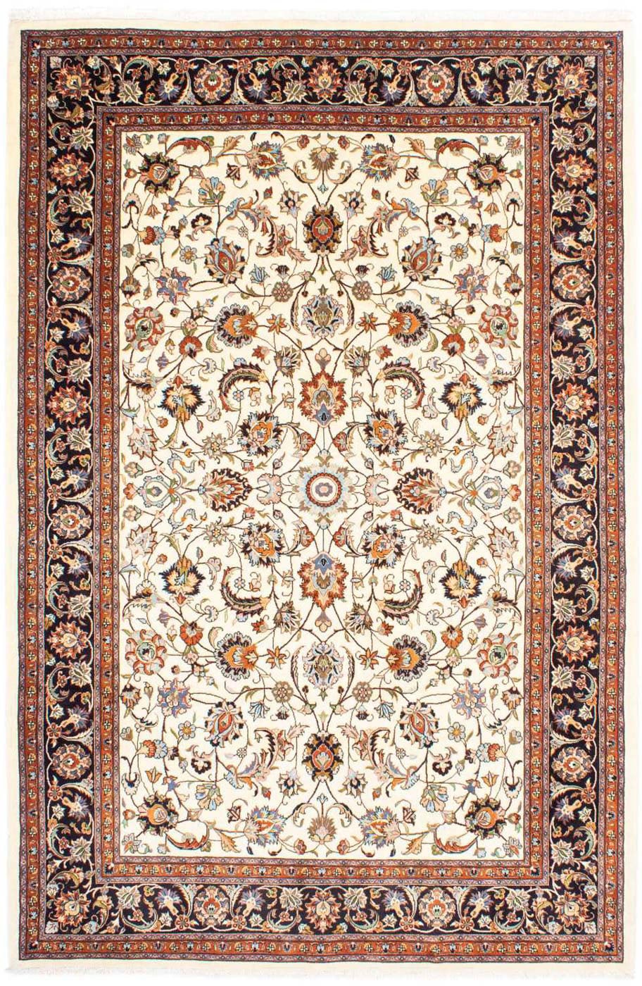 morgenland Wollteppich »Kaschmar Blumenmuster Beige 283 x 202 cm«, rechteck günstig online kaufen