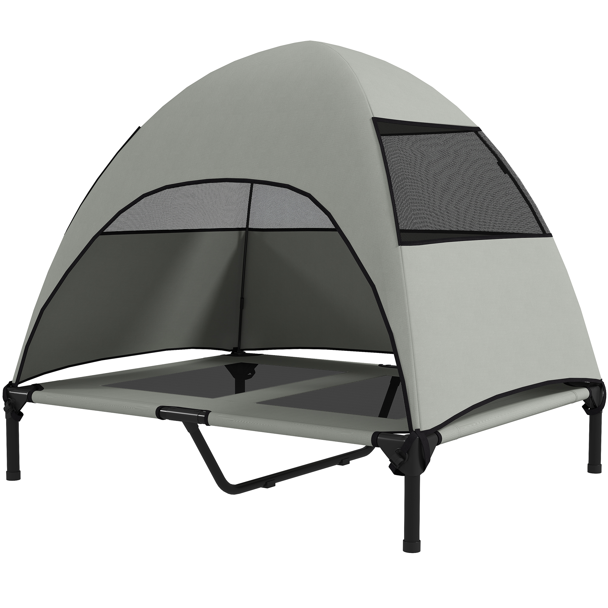 PawHut Hundeliege Outdoor mit Dach, Erhöhtes Hundebett für Große Hunde, Küh günstig online kaufen