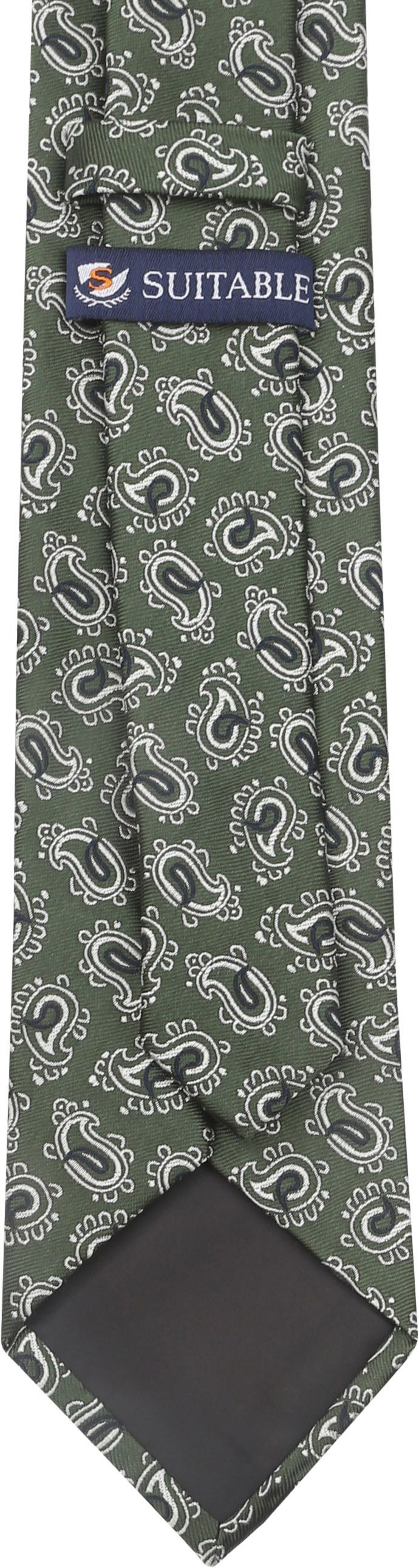 Suitable Krawatte Seide Grün Paisley - günstig online kaufen