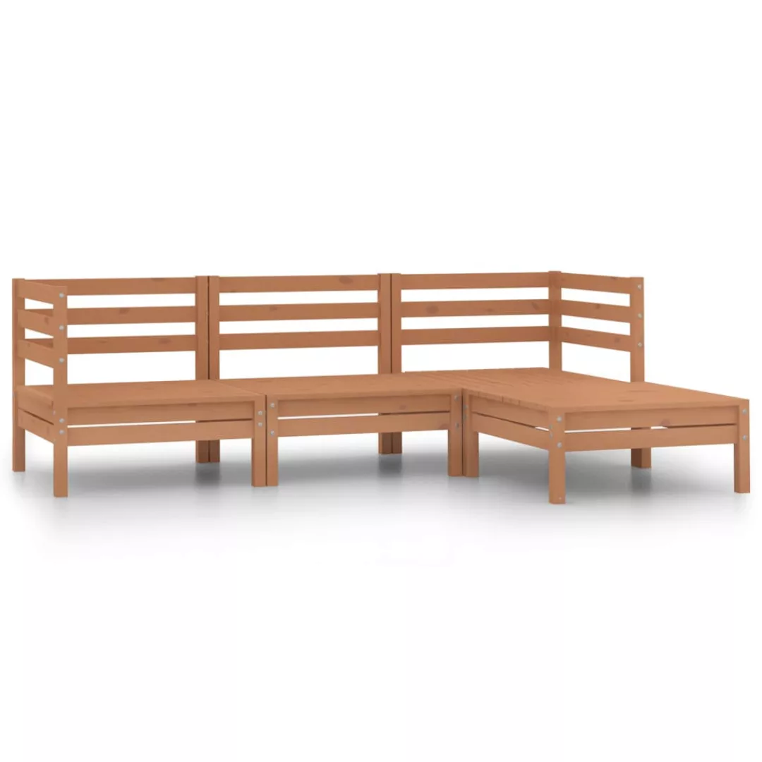 4-tlg. Garten-lounge-set Massivholz Kiefer Honigbraun günstig online kaufen