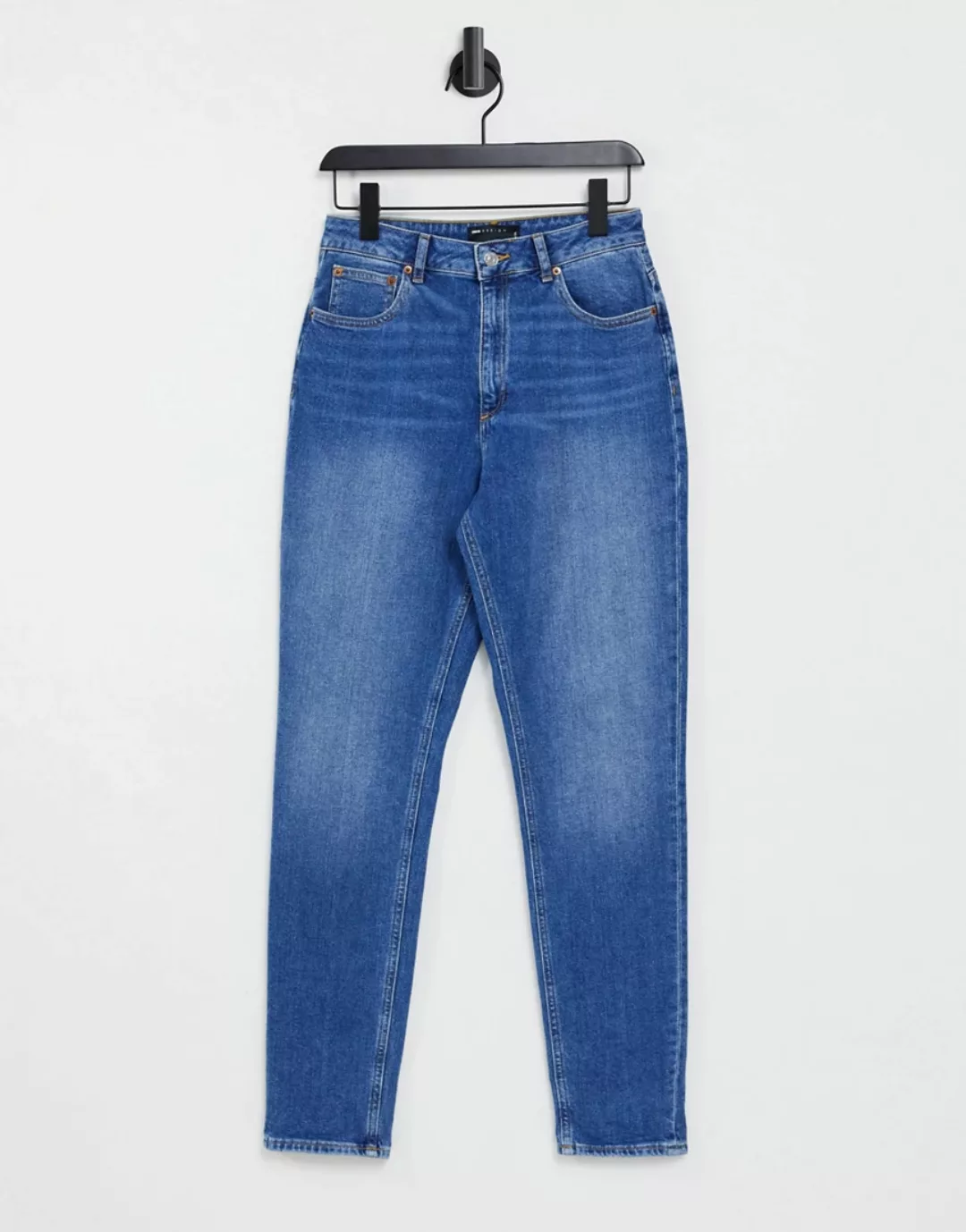 ASOS DESIGN Hourglass – Farleigh – Schmale Mom-Jeans mit hohem Bund in mitt günstig online kaufen