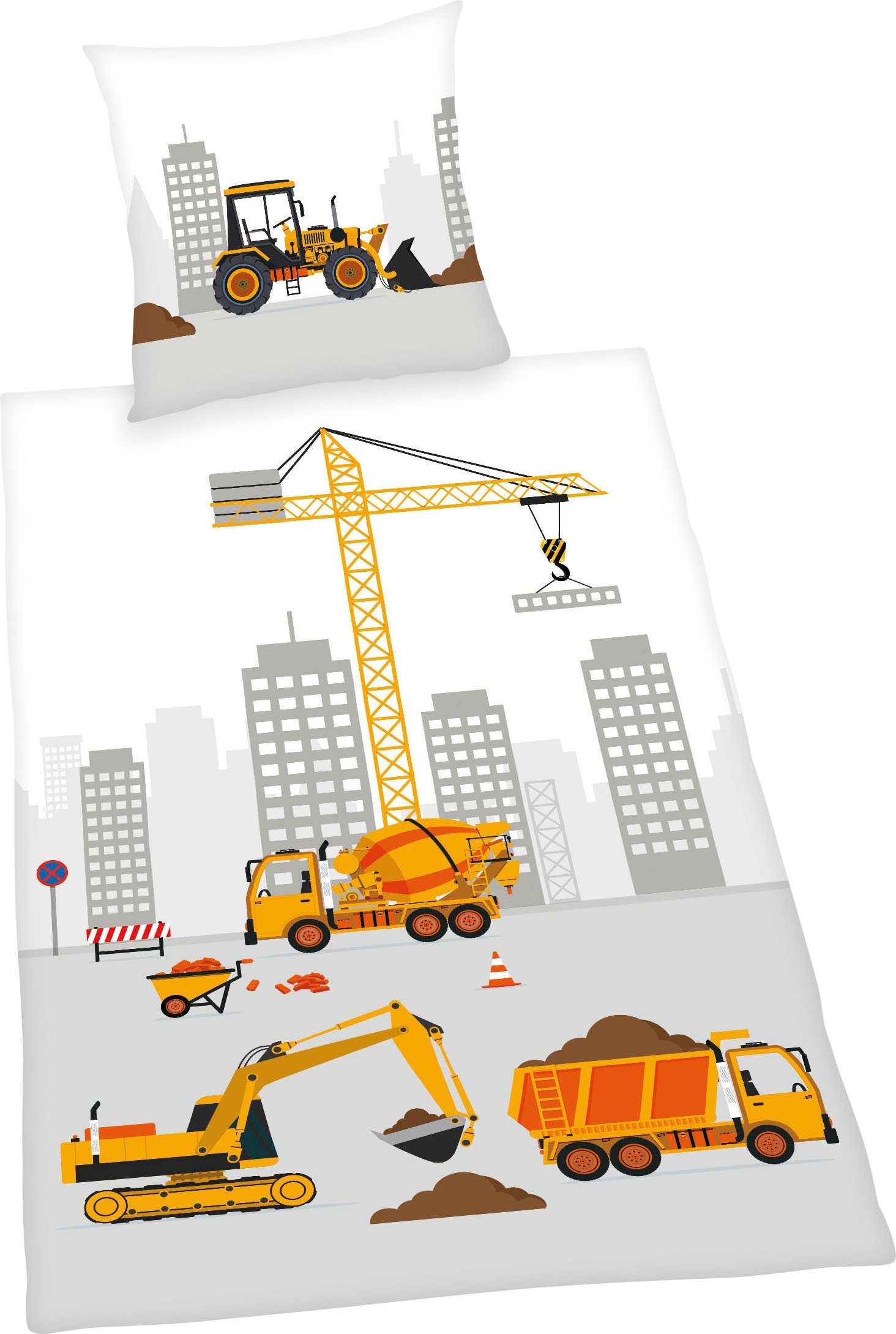Herding Young Collection Kinderbettwäsche Baustelle, Renforcé, günstig online kaufen