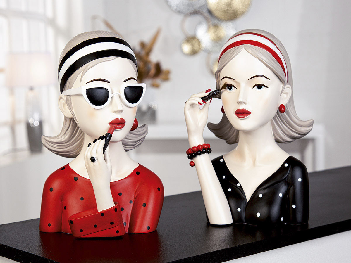 GILDE Dekofigur »Figur Lady mit rotem Lippenstift« günstig online kaufen