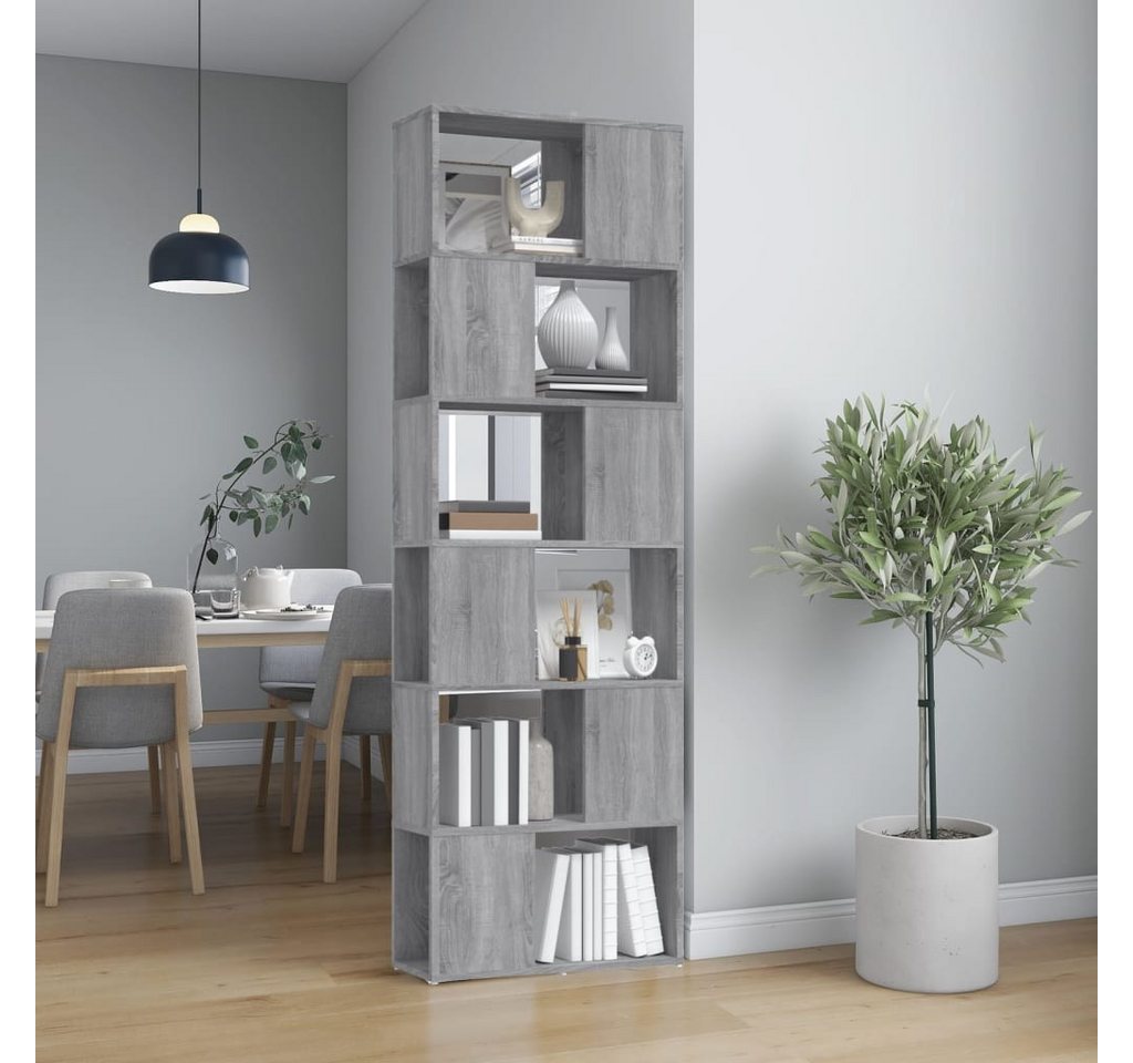 vidaXL Bücherregal Bücherregal Raumteiler Grau Sonoma 60x24x186 cm günstig online kaufen