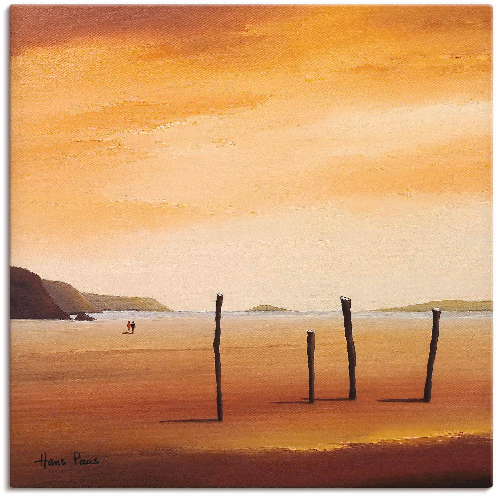 Artland Leinwandbild "Abend II", Strand, (1 St.), auf Keilrahmen gespannt günstig online kaufen