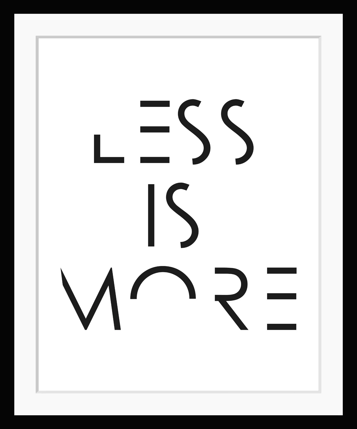 queence Bild »LESS IS MORE«, Buchstaben-Schwarz-Weiß-Schriftzug-Sprüche & T günstig online kaufen