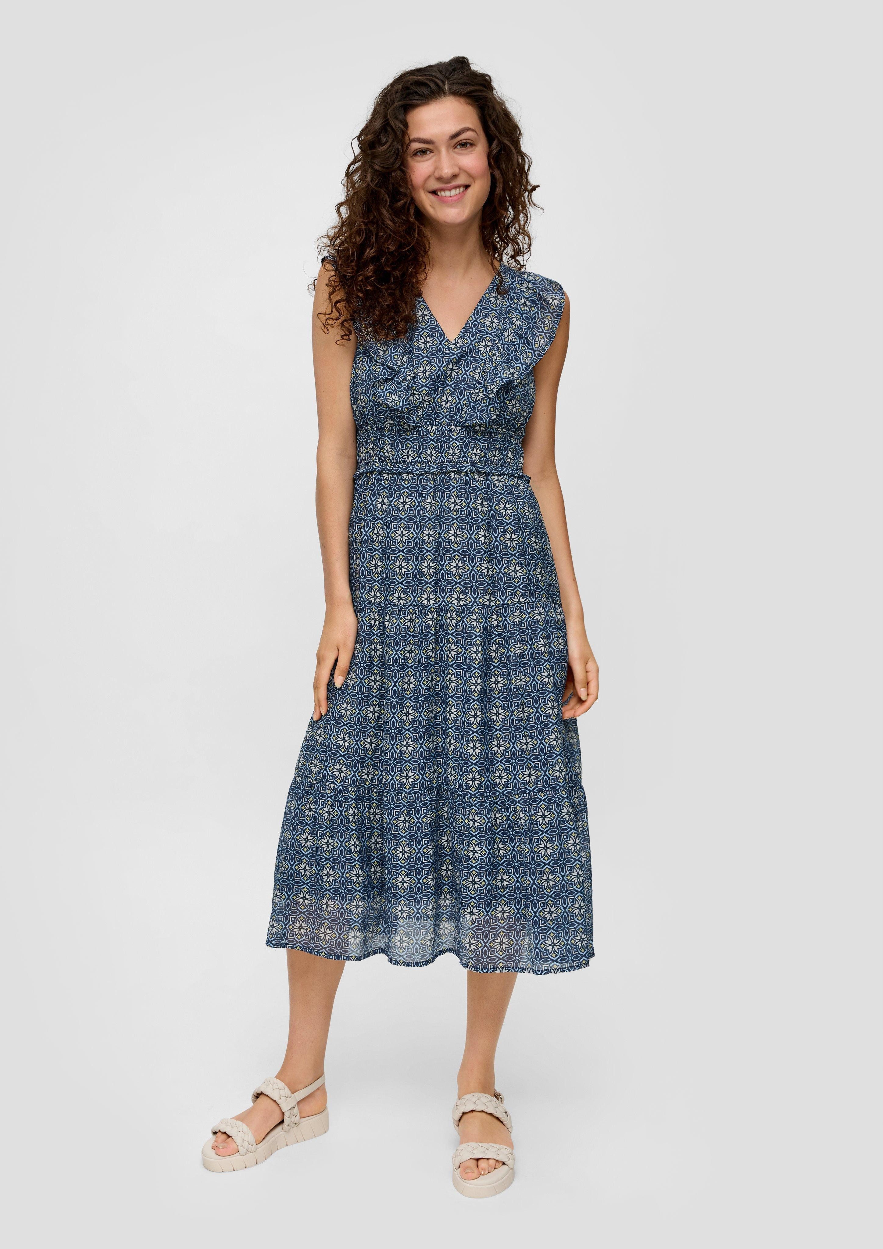 s.Oliver Maxikleid Gemustertes Kleid aus Viskosemix günstig online kaufen