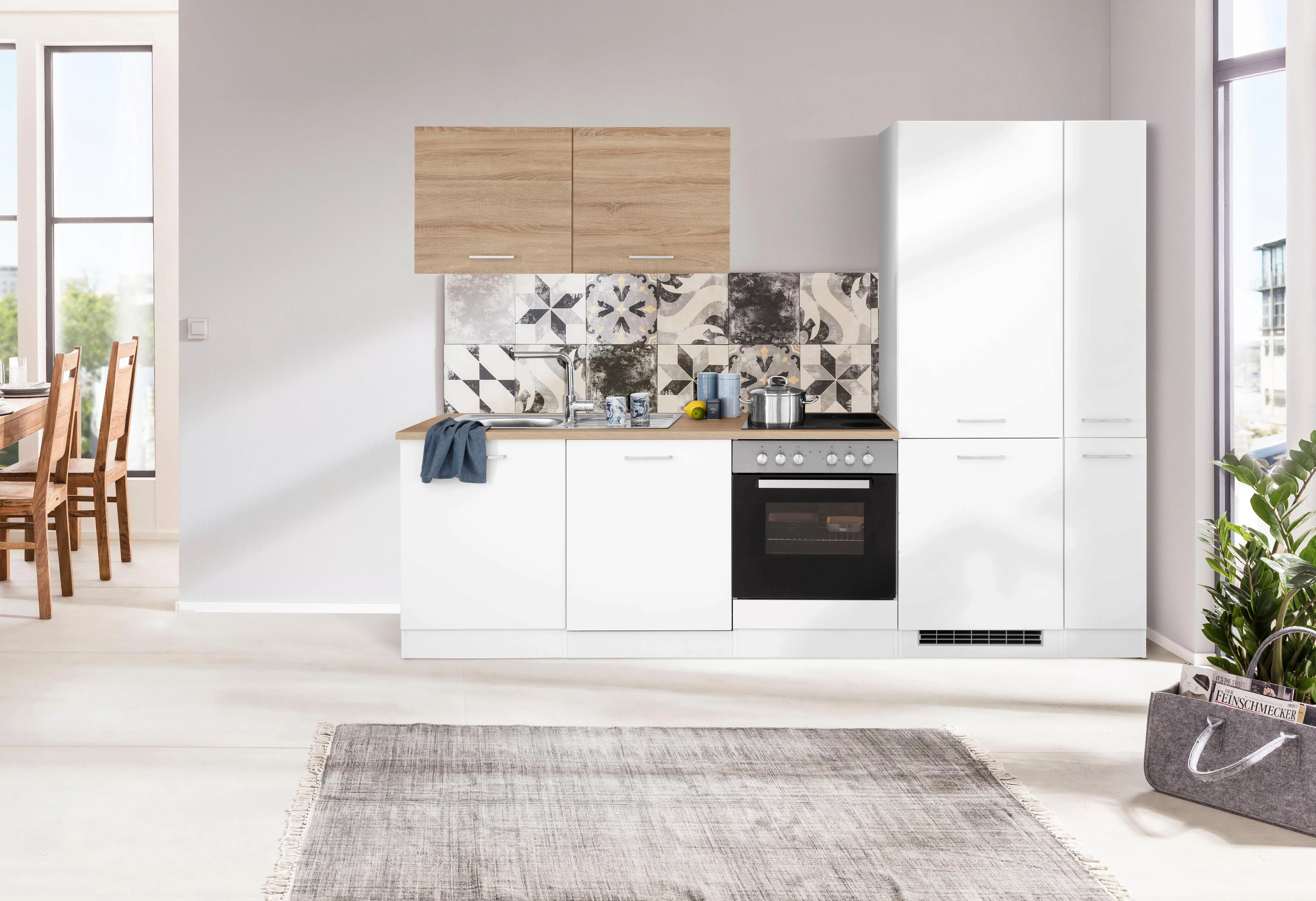 HELD MÖBEL Küchenzeile "Visby", ohne E-Geräte, Breite 270 cm, für Kühl/Gefr günstig online kaufen