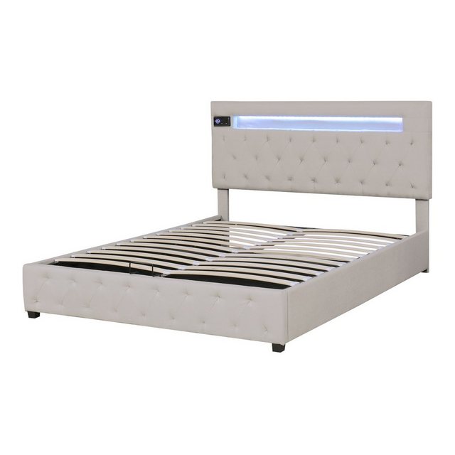 REDOM Polsterbett Doppelbett Plattformbett Kidnerzimmer Jugendzimmer (Beige günstig online kaufen