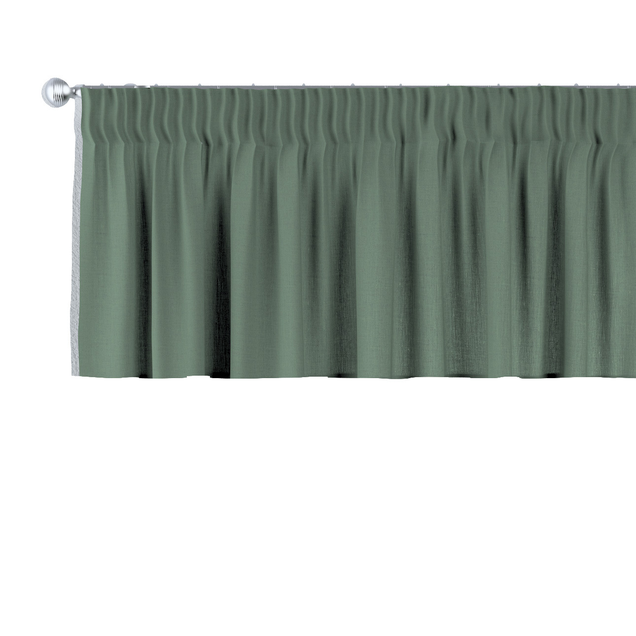 Kurzgardine mit Kräuselband, grün, 130 x 40 cm, Leinen (159-08) günstig online kaufen