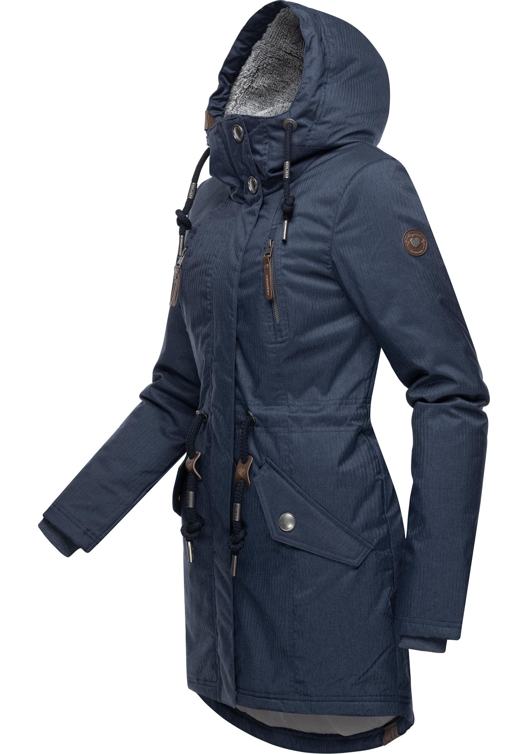 Ragwear Wintermantel Elsie Melange Wasserdichter Winterparka günstig online kaufen