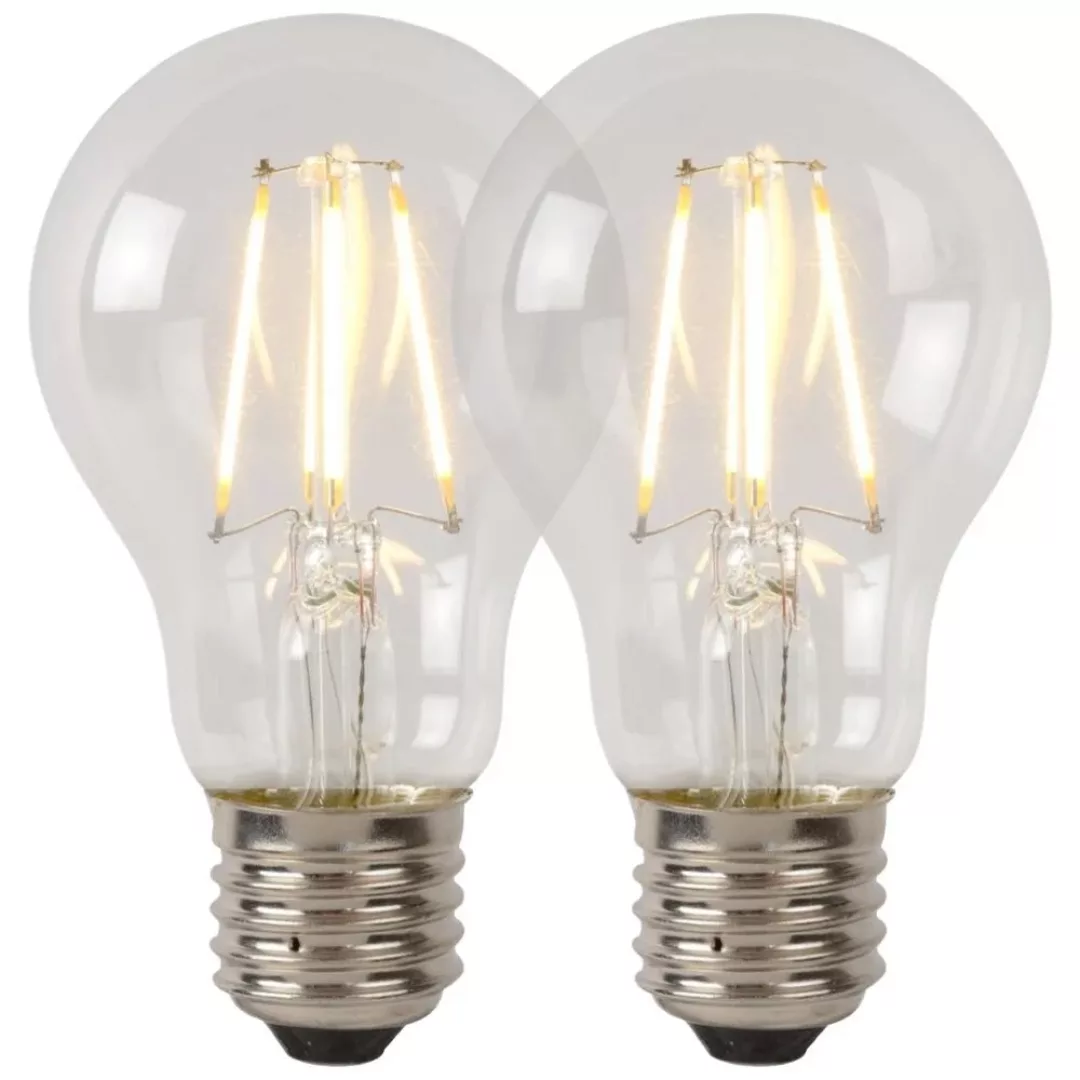 LED Leuchtmittel E27 Birne - A60 in Transparent 7W 1300lm dimmbar Doppelpac günstig online kaufen
