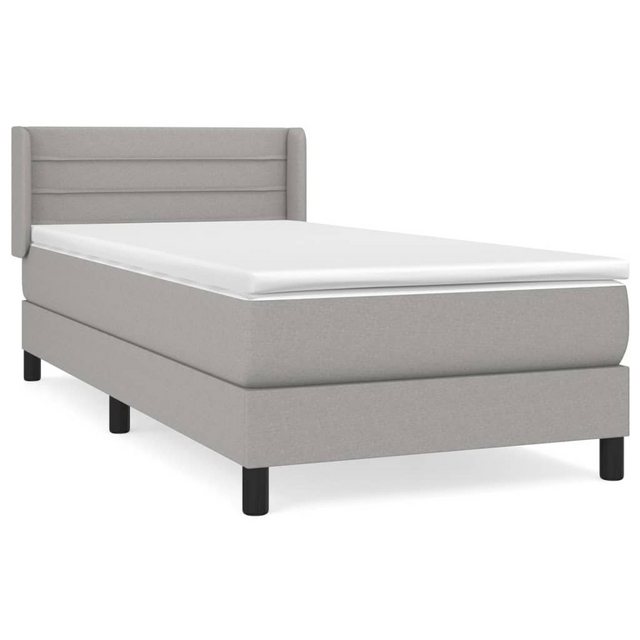 furnicato Bett Boxspringbett mit Matratze Hellgrau 80x200 cm Stoff (1-tlg) günstig online kaufen