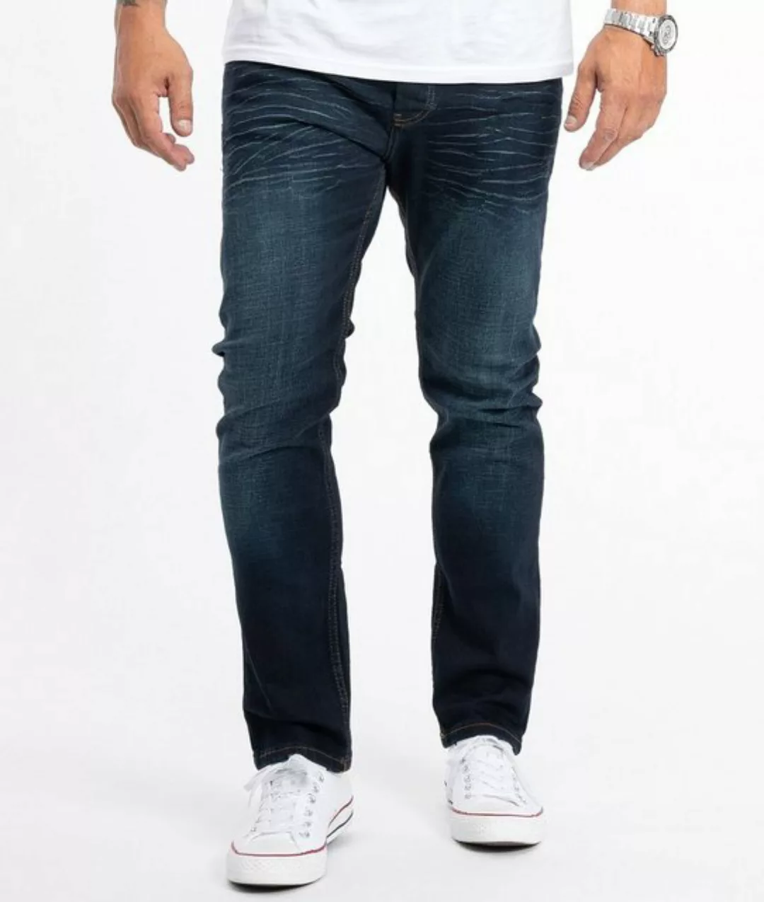 Lorenzo Loren Regular-fit-Jeans Herren Jeans Regular Fit Dunkelblau LL-316 günstig online kaufen