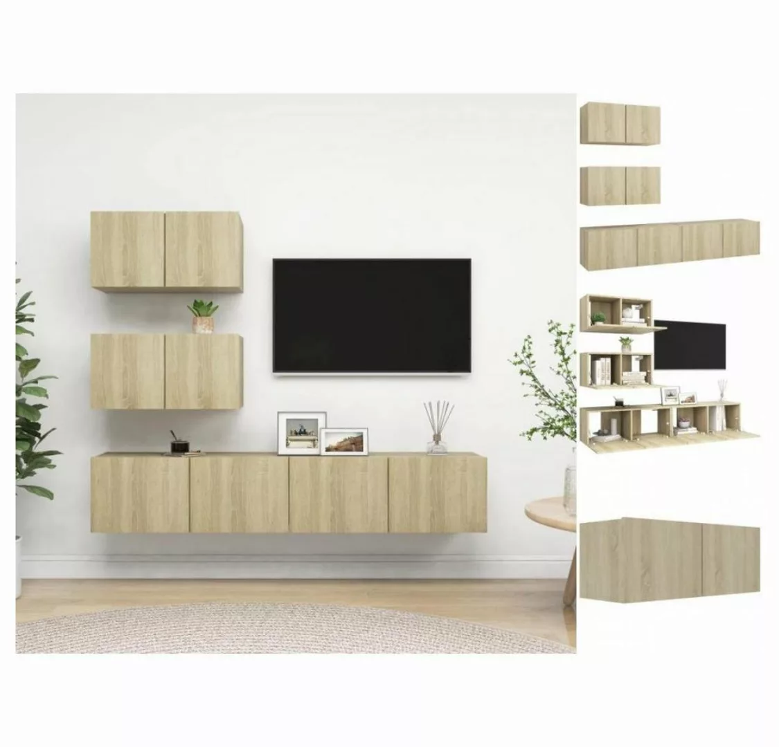 vidaXL TV-Schrank 4-tlg TV-Schrank-Set Sonoma-Eiche Spanplatte günstig online kaufen