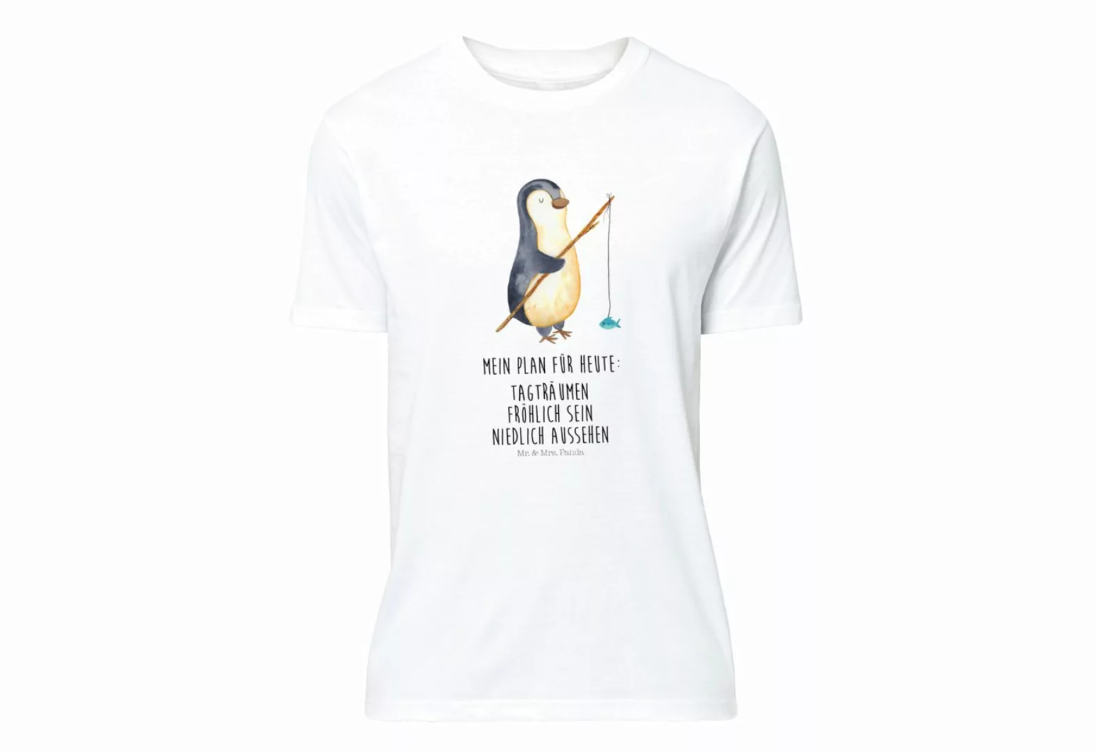 Mr. & Mrs. Panda T-Shirt Pinguin Angler - Weiß - Geschenk, Junggesellenabsc günstig online kaufen