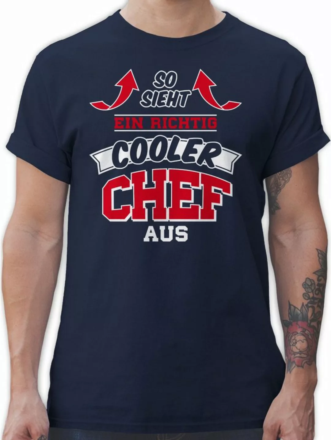 Shirtracer T-Shirt So sieht ein richtig cooler Chef aus Beruf und Job Gesch günstig online kaufen