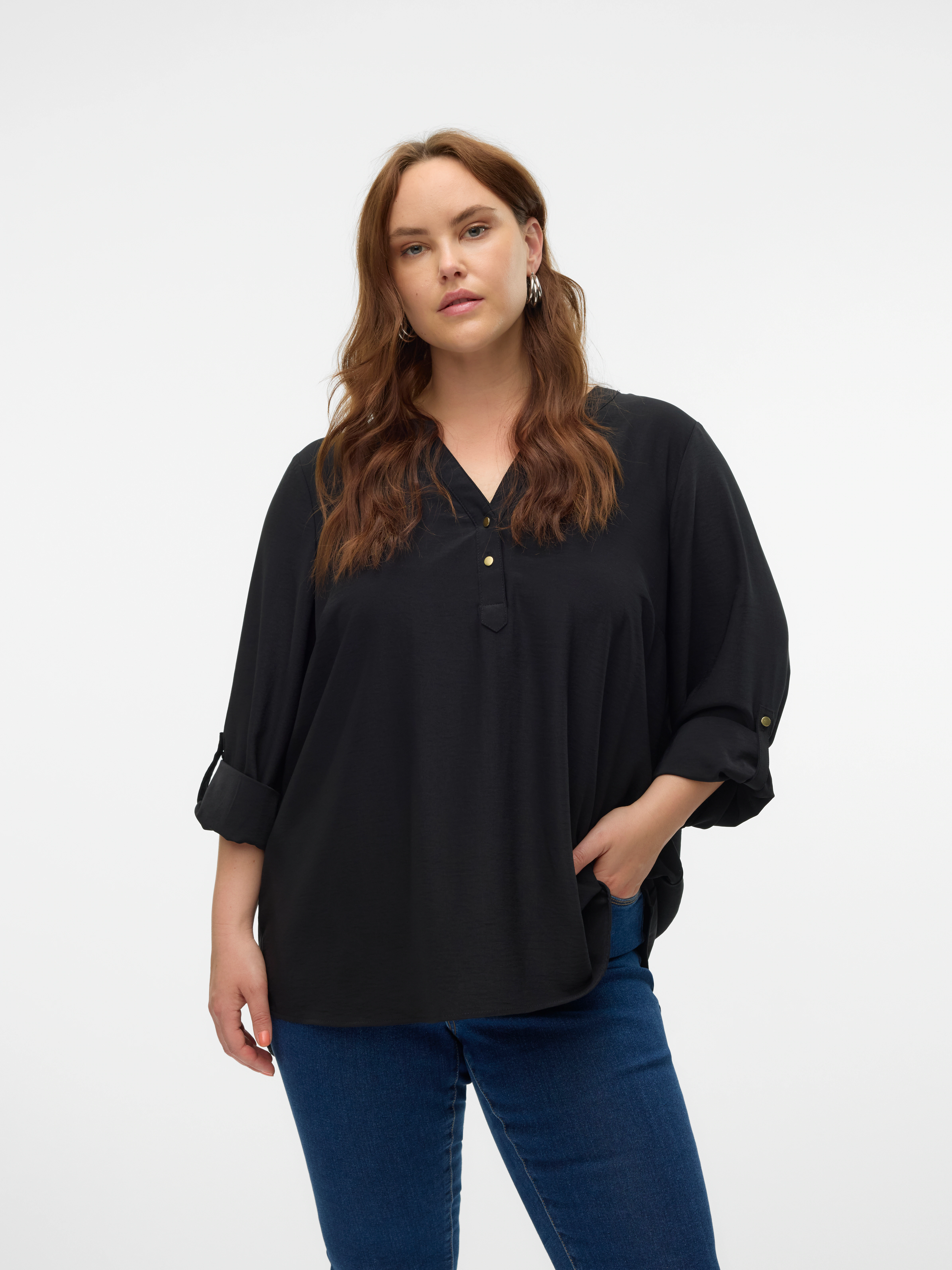 Vero Moda Curve Blusenshirt "VMCANI LS TOP WVN GA NOOS CUR" günstig online kaufen