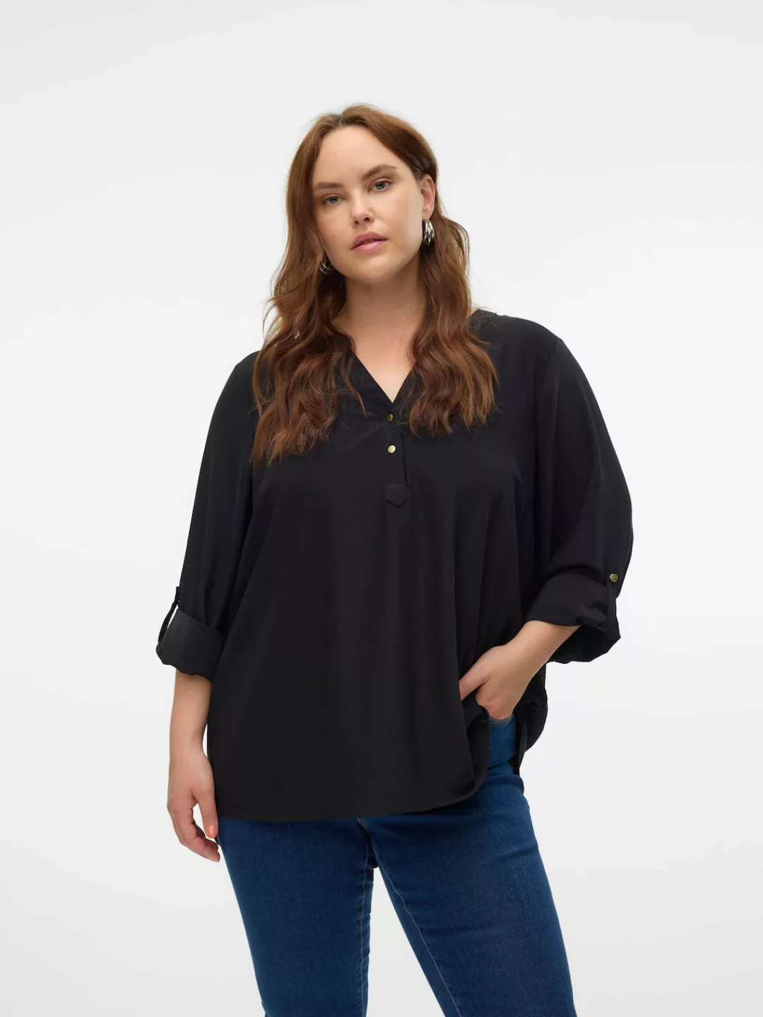 Vero Moda Curve Blusenshirt "VMCANI LS TOP WVN GA NOOS CUR" günstig online kaufen