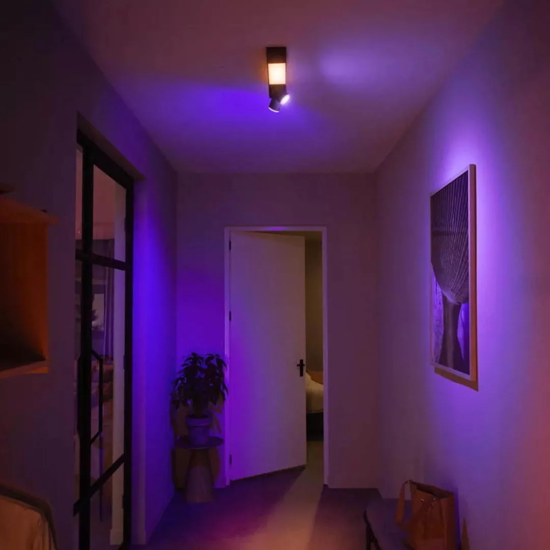 Philips Hue LED-Deckenspot Centris schwarz 2-flammig RGB CCT günstig online kaufen