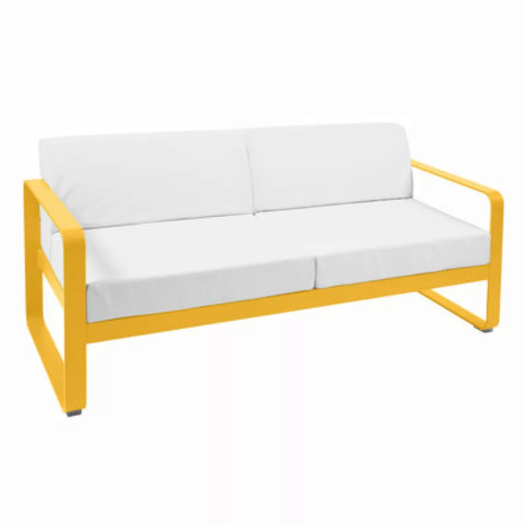 Gartensofa 2-Sitzer Bellevie metall textil weiß 2-Sitzer / L 160 cm - Stoff günstig online kaufen