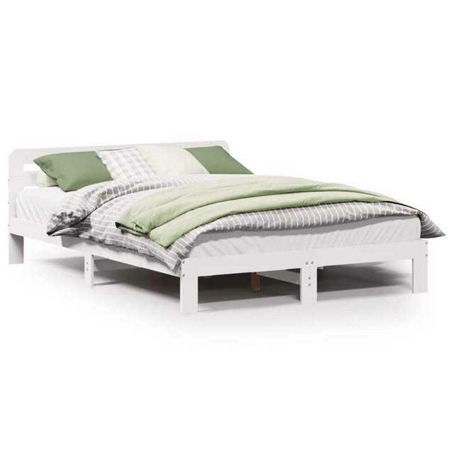 vidaXL Bett, Massivholzbett ohne Matratze Wachsbraun 120x200 cm Kiefernholz günstig online kaufen