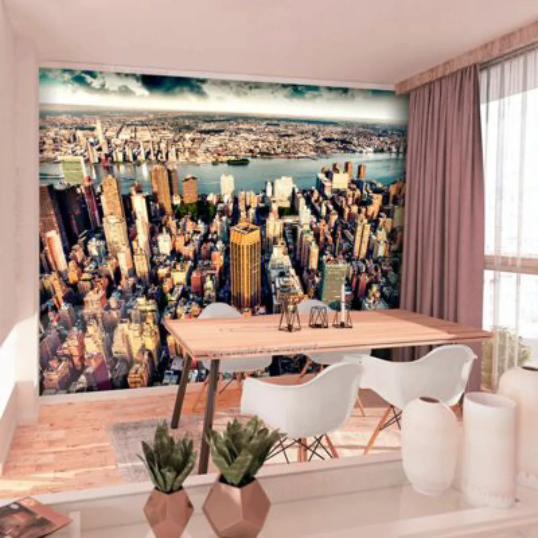 artgeist Fototapete Bird's Eye View of New York mehrfarbig Gr. 300 x 210 günstig online kaufen