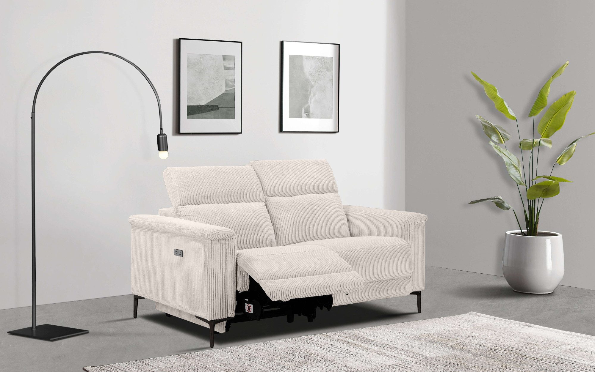 Home affaire 2-Sitzer "Lund in Cord, mit manueller o. elektrischer", Relaxf günstig online kaufen