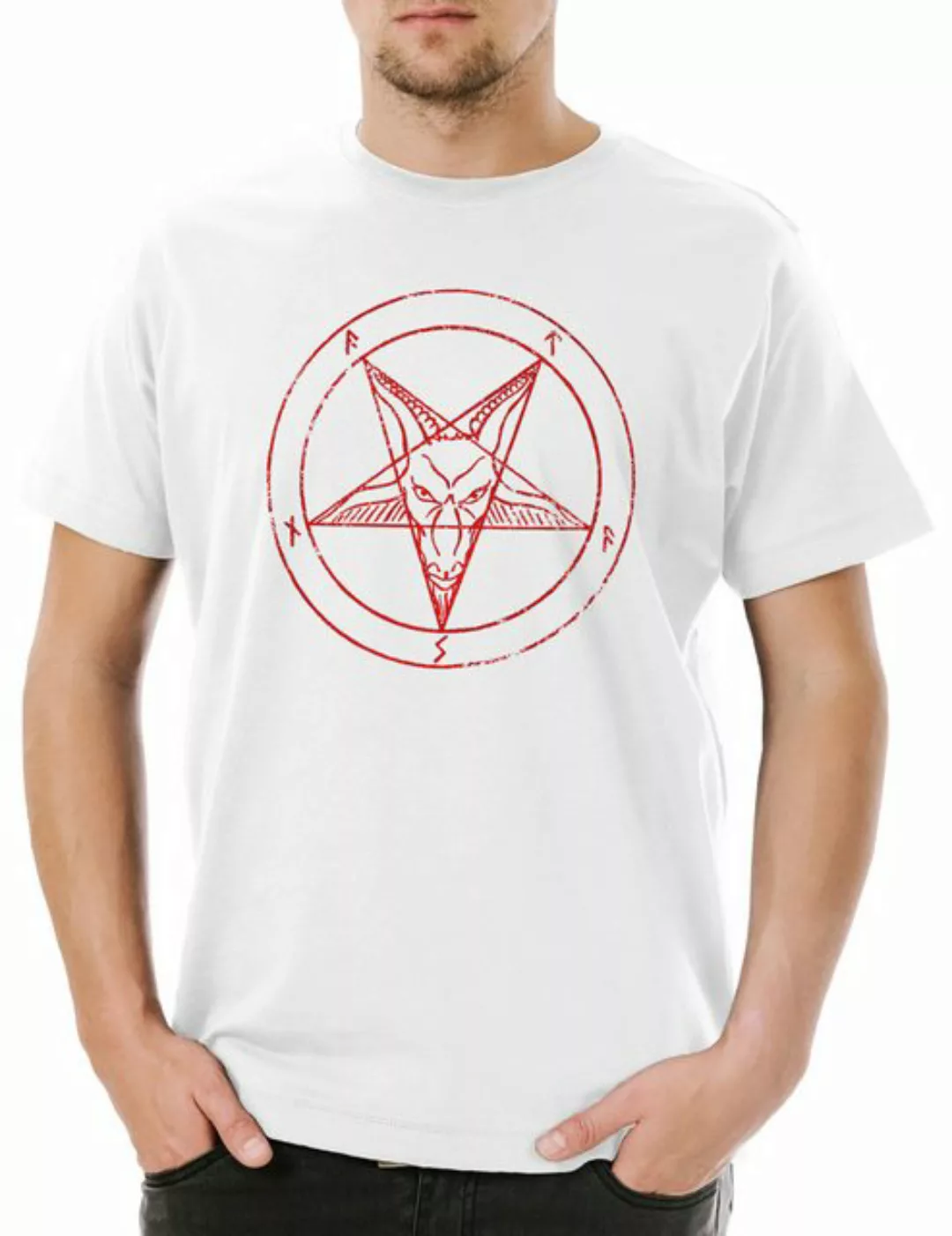 Urban Backwoods Print-Shirt Baphomet Pentagram Sign Herren T-Shirt Shirt Al günstig online kaufen