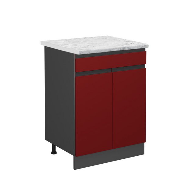 Vicco Unterschrank R-Line, Rot/Anthrazit, 60 cm AP Marmor günstig online kaufen