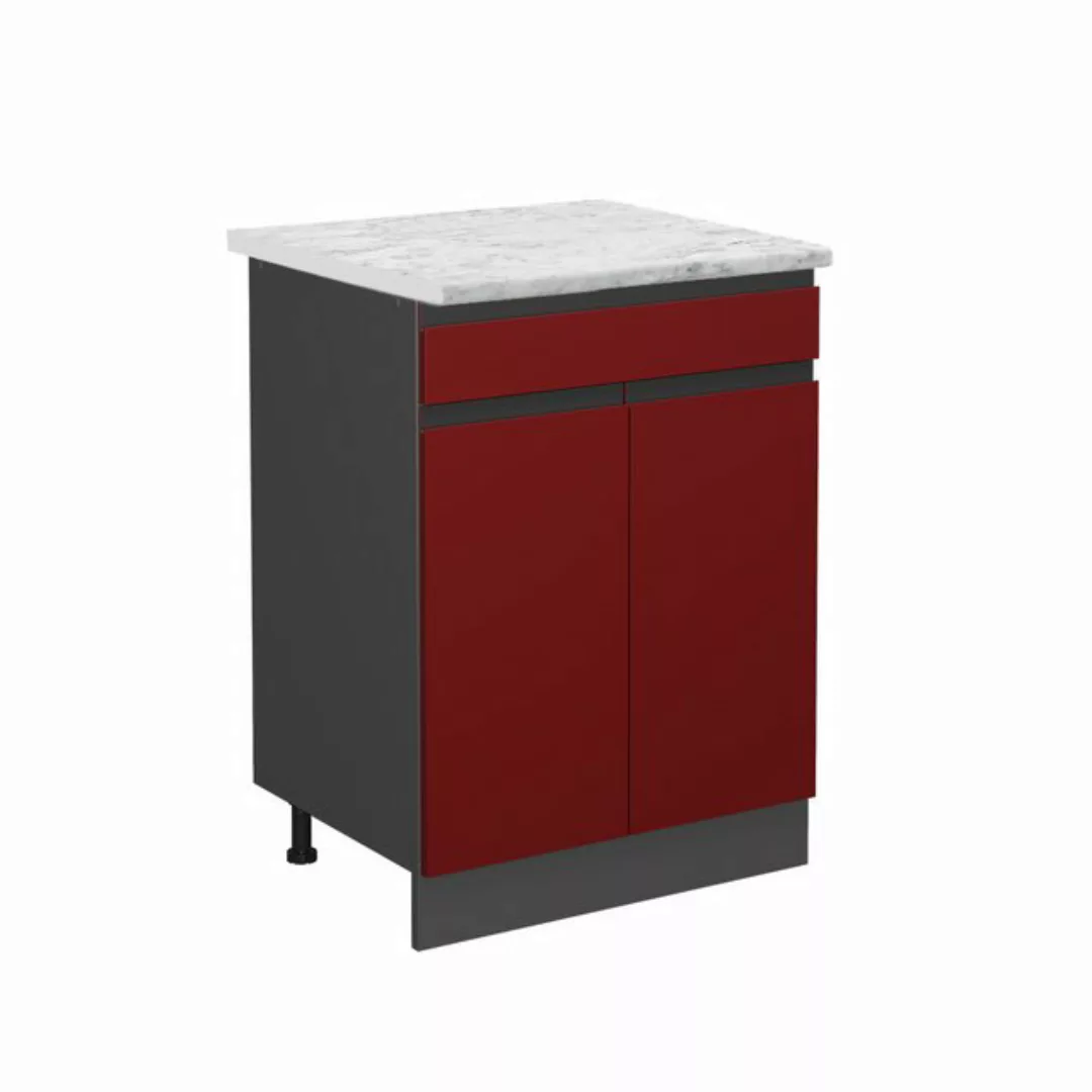 Vicco Unterschrank R-Line, Rot/Anthrazit, 60 cm AP Marmor günstig online kaufen