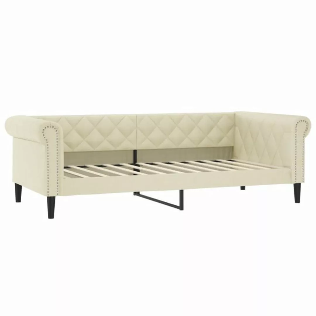 vidaXL Bett Tagesbett Creme 100x200 cm Kunstleder günstig online kaufen