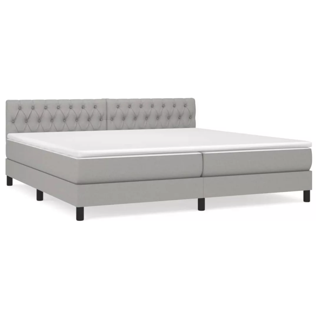 Vidaxl Boxspringbett Mit Matratze Hellgrau 200x200 Cm Stoff günstig online kaufen