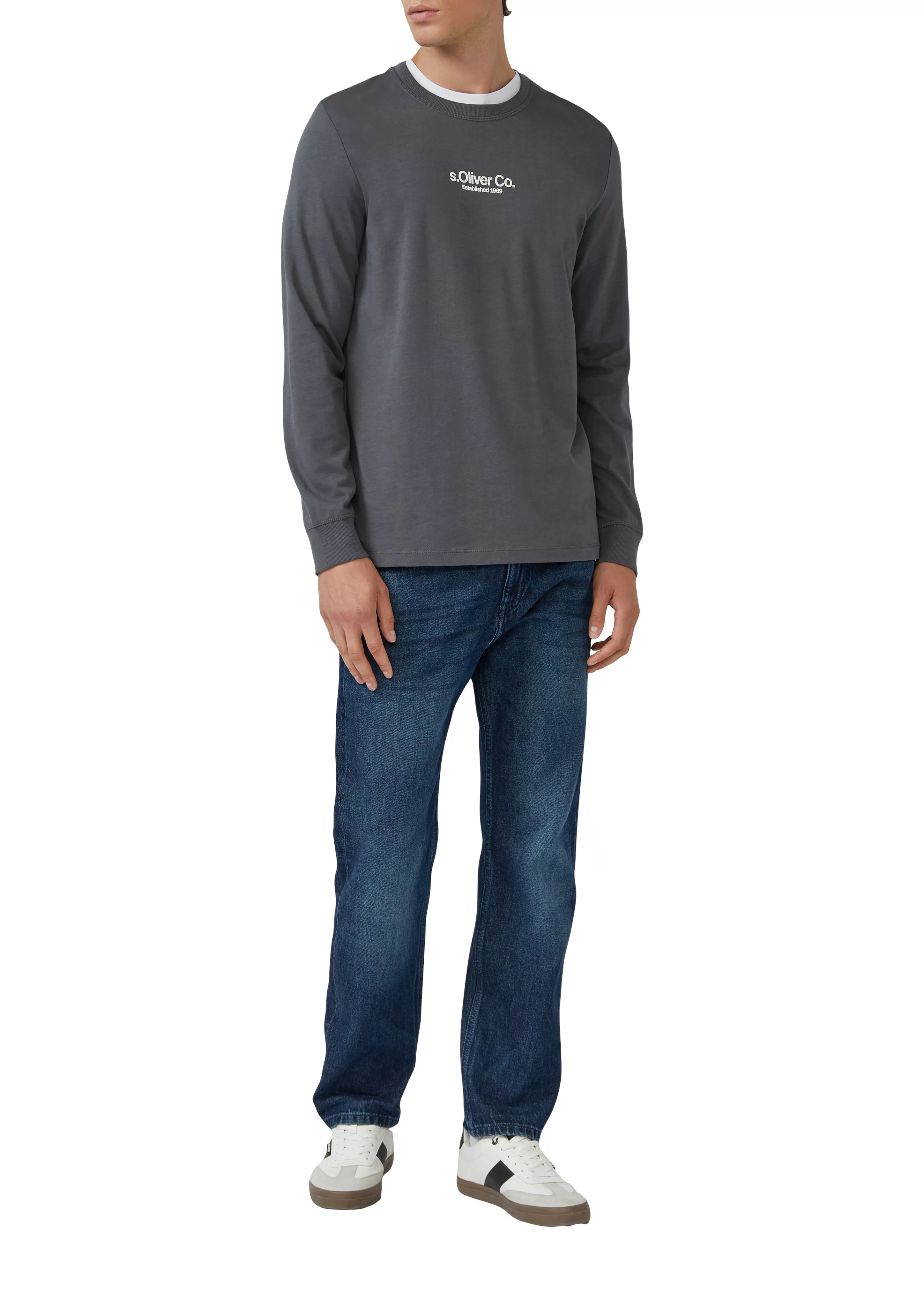s.Oliver Langarmshirt, mit Logo Schriftzug günstig online kaufen