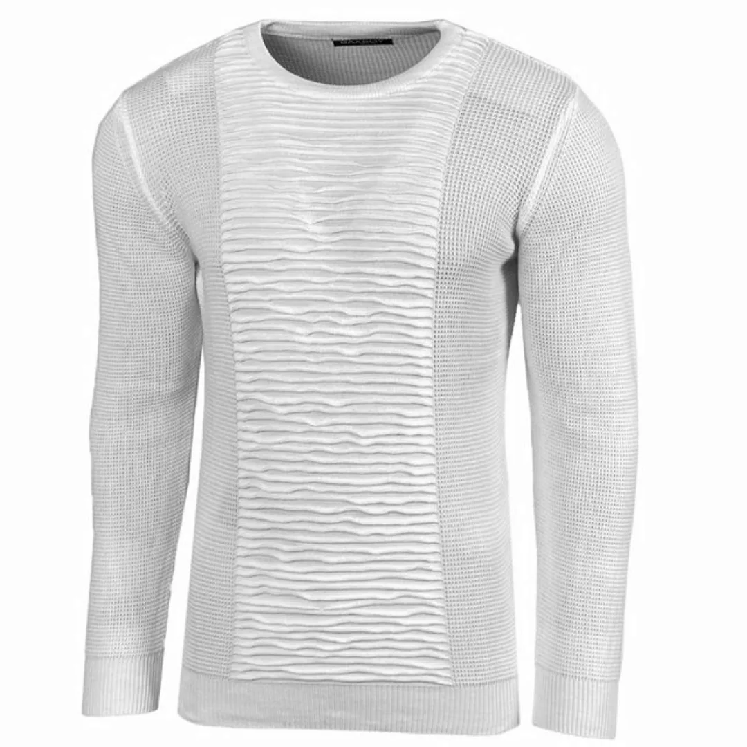 Baxboy Strickpullover Baxboy Strickpullover Herren Two Tone Rundhals Pullov günstig online kaufen