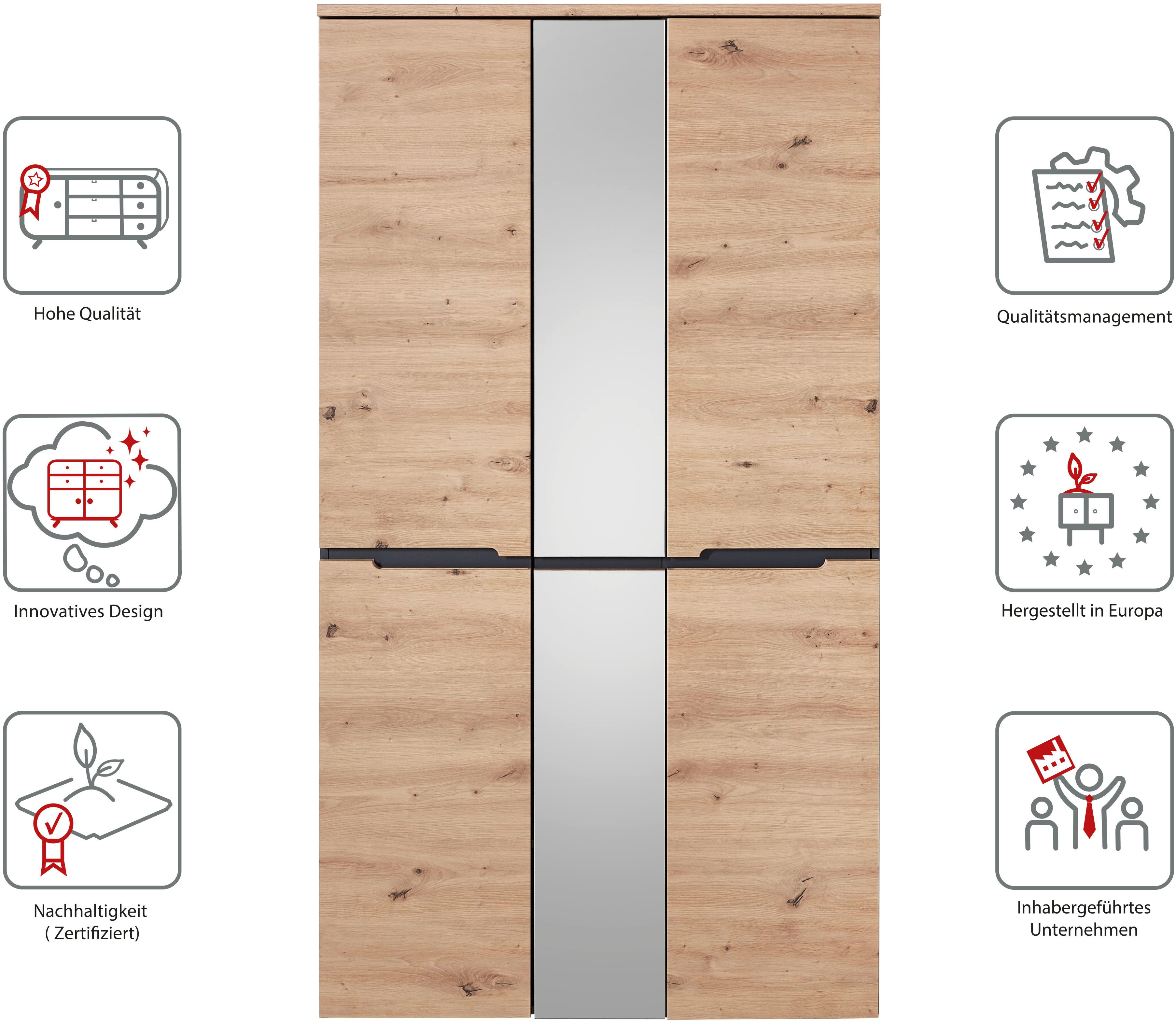 Innostyle Garderobenschrank "MEMPHIS, TOPSELLER", (), Artisan Eiche Optik, günstig online kaufen