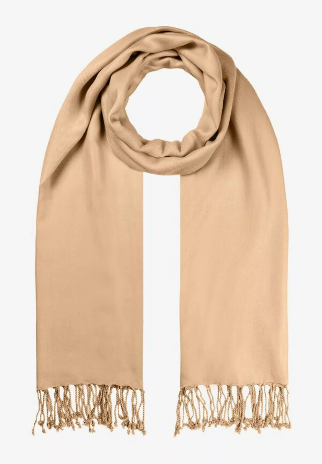 Schal mit Fransen, warm beige, Herbst-Kollektion günstig online kaufen